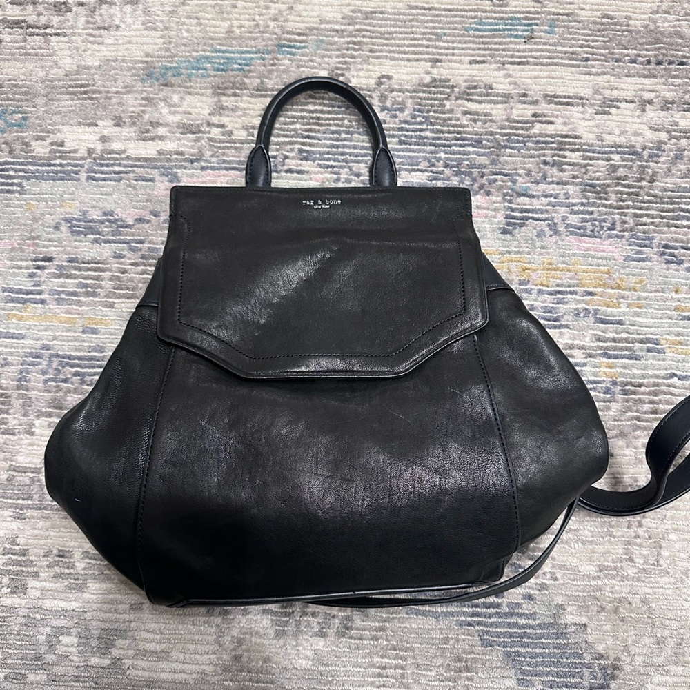 Rag & Bone Black Leather Backpack
